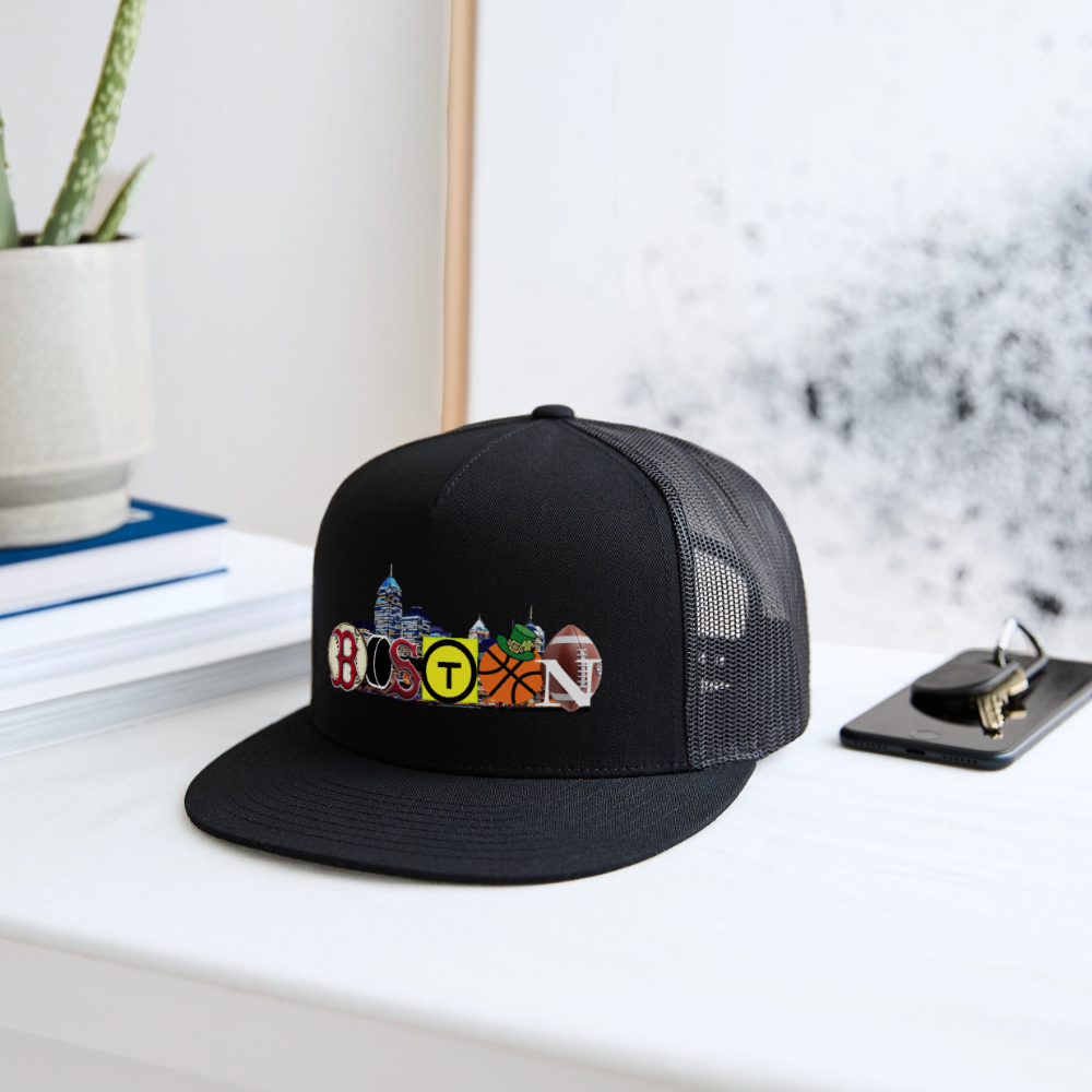 BOSTON SKYLINE Authentic Trucker Hat - black/black