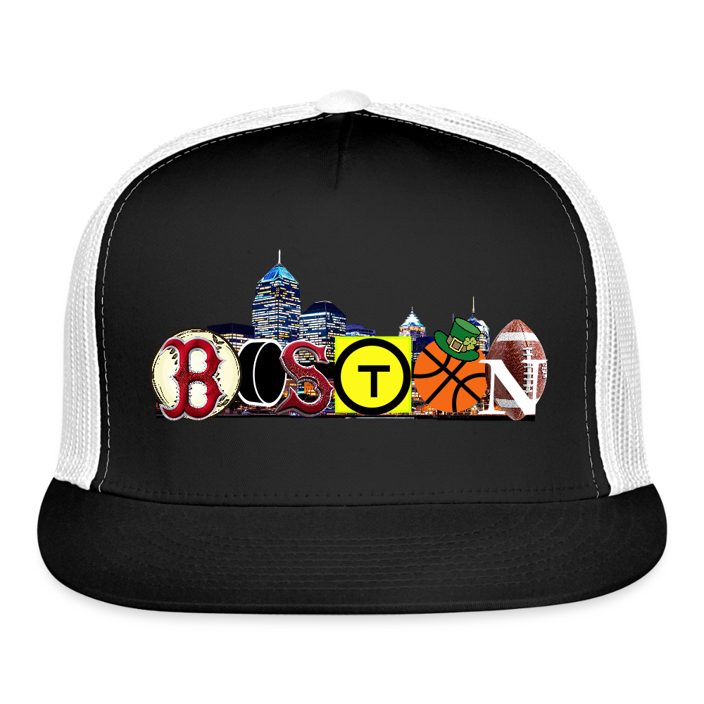 BOSTON SKYLINE Authentic Trucker Hat - black/white
