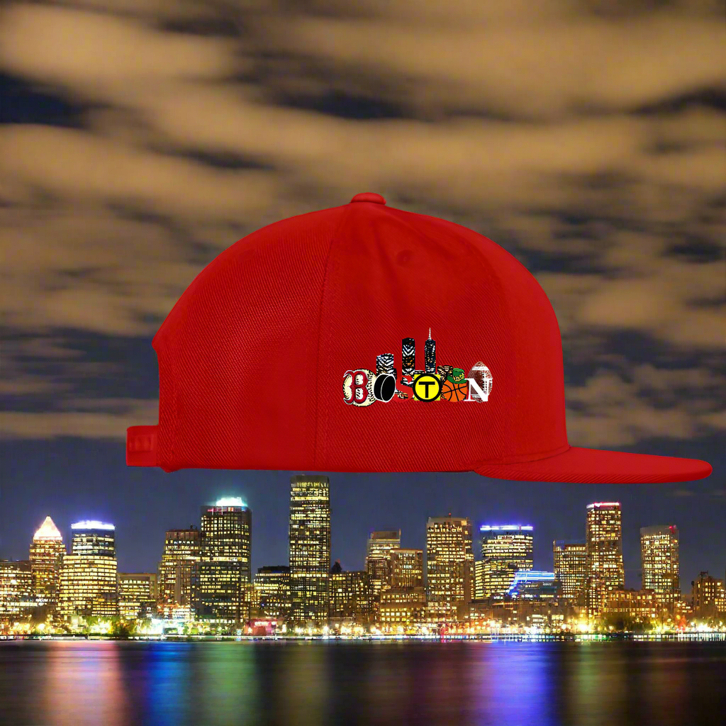 BOSTON SKYLINE JUMPBALL The Original Snapback Baseball Cap - red