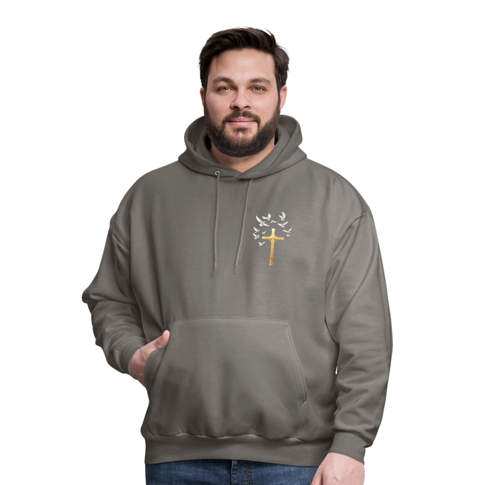 DOVES LATIN with CROSS Men's Hoodie - asphalt gray