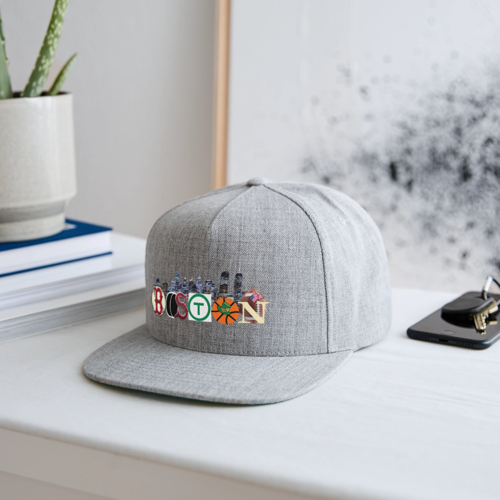 BOSTON SKYLINE AUTHENTIC Snapback Baseball Cap - heather gray