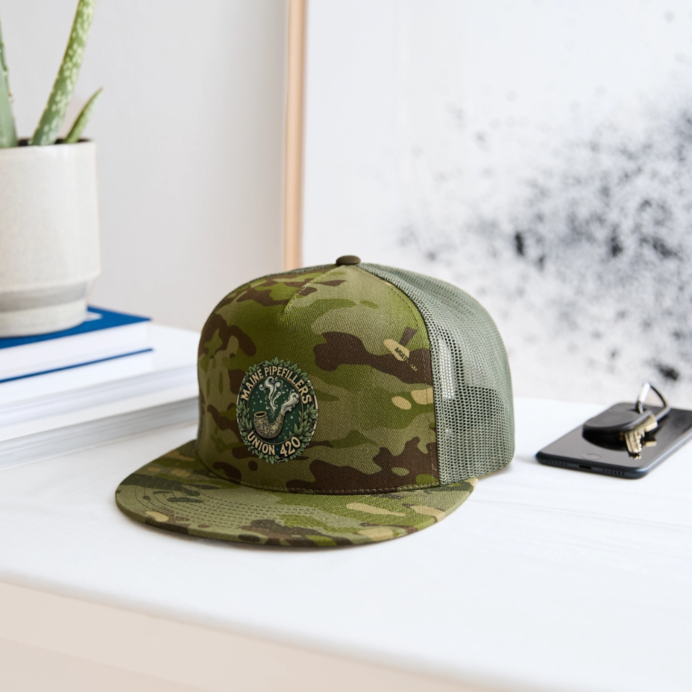 MAINE PIPEFITTERS UNION 420 Camo Snapback Trucker Cap - MultiCam\green
