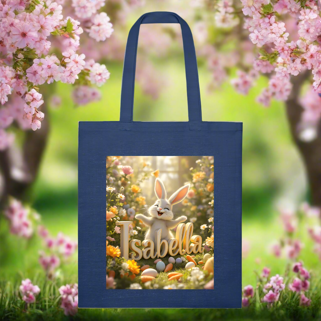EASTER BUNNY ISABELLA Recycled Tote Bag - heather navy