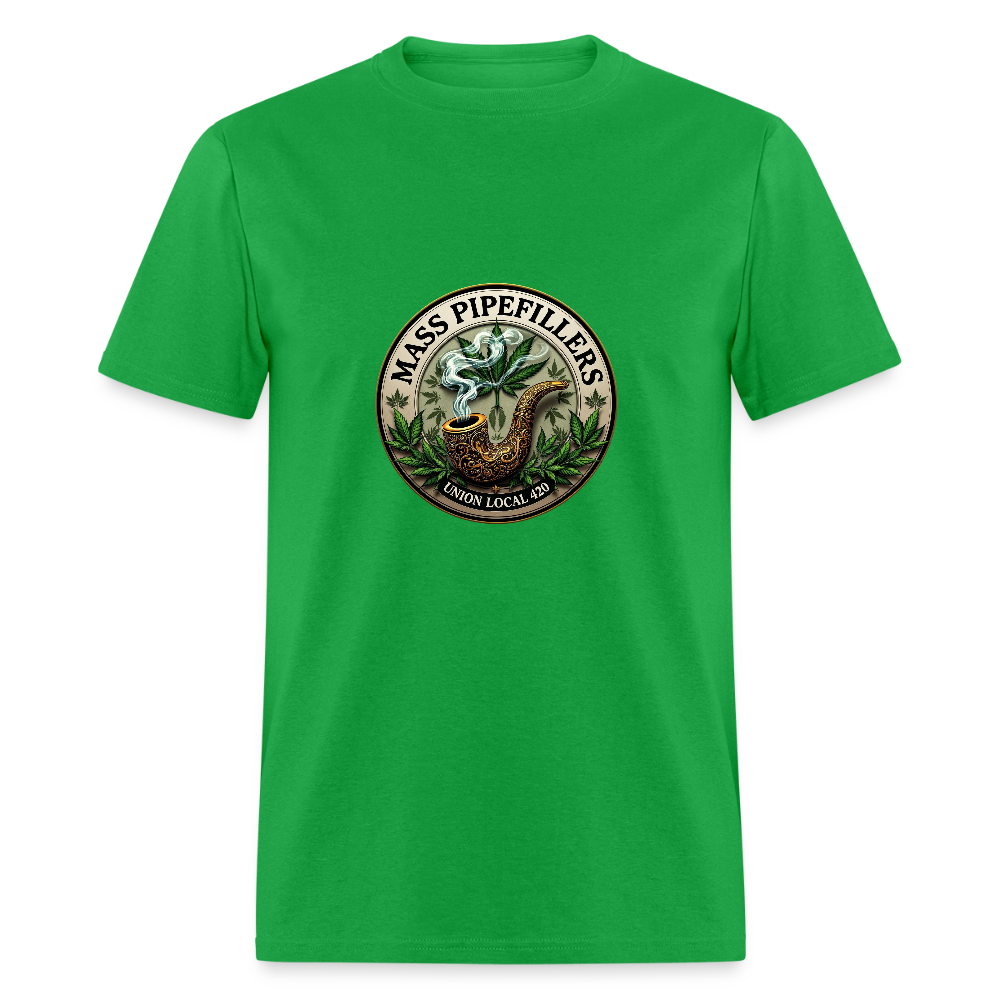 THE ORIGINAL MASS PIPEFILLERS UNION LOCAL 420 Unisex Classic T-Shirt - bright green