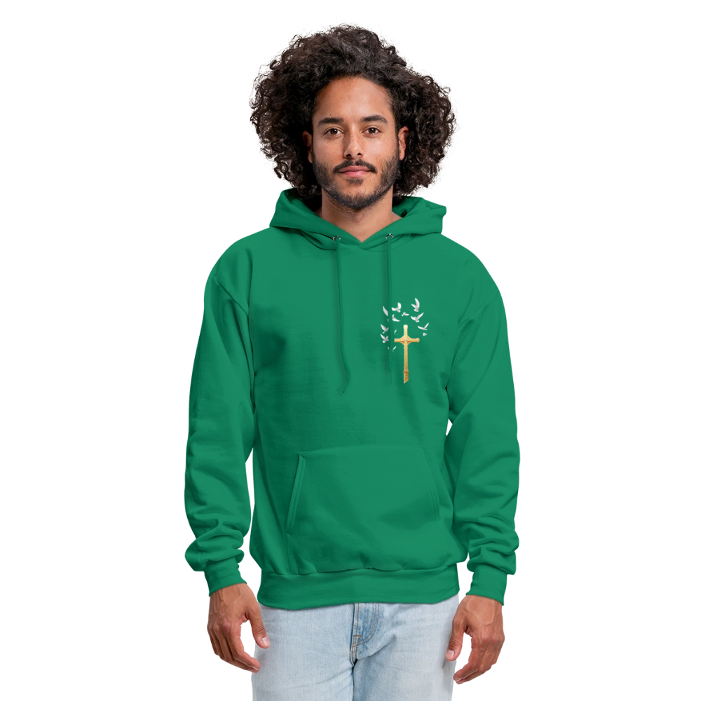 DOVES LATIN with CROSS Men's Hoodie - kelly green