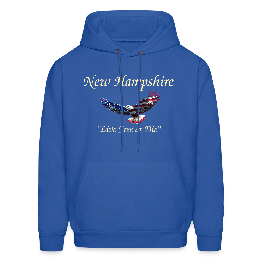 NH Live Free or Die Flying Eagle Men's Hoodie - royal blue