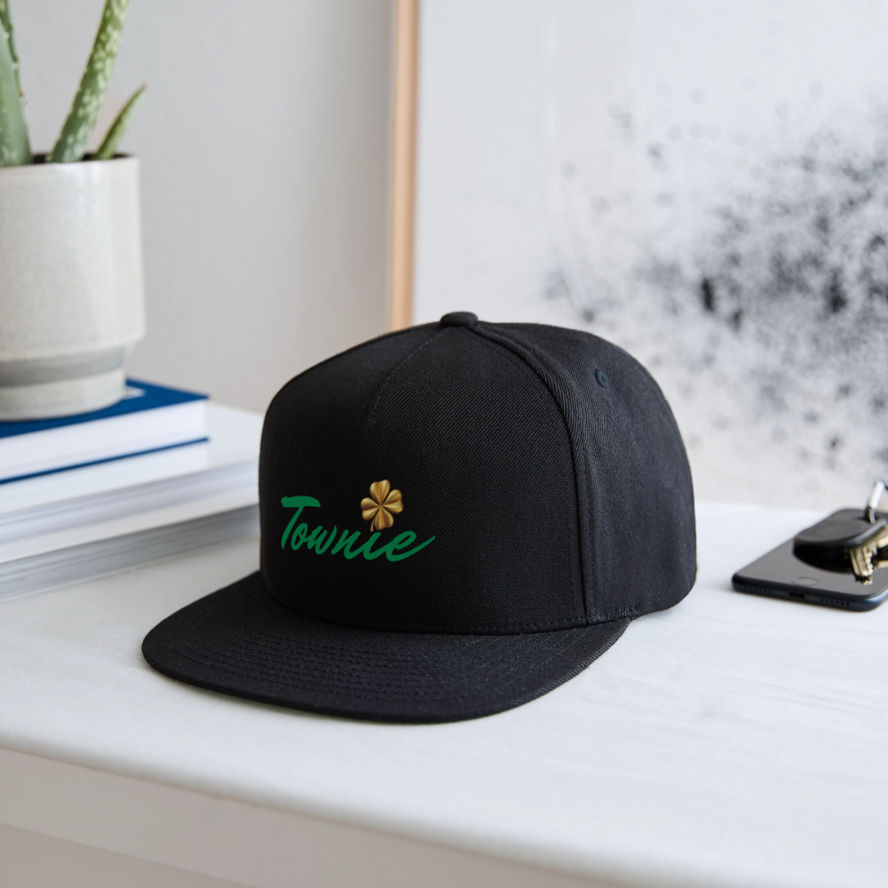 TOWNIE Snapback Baseball Cap - black