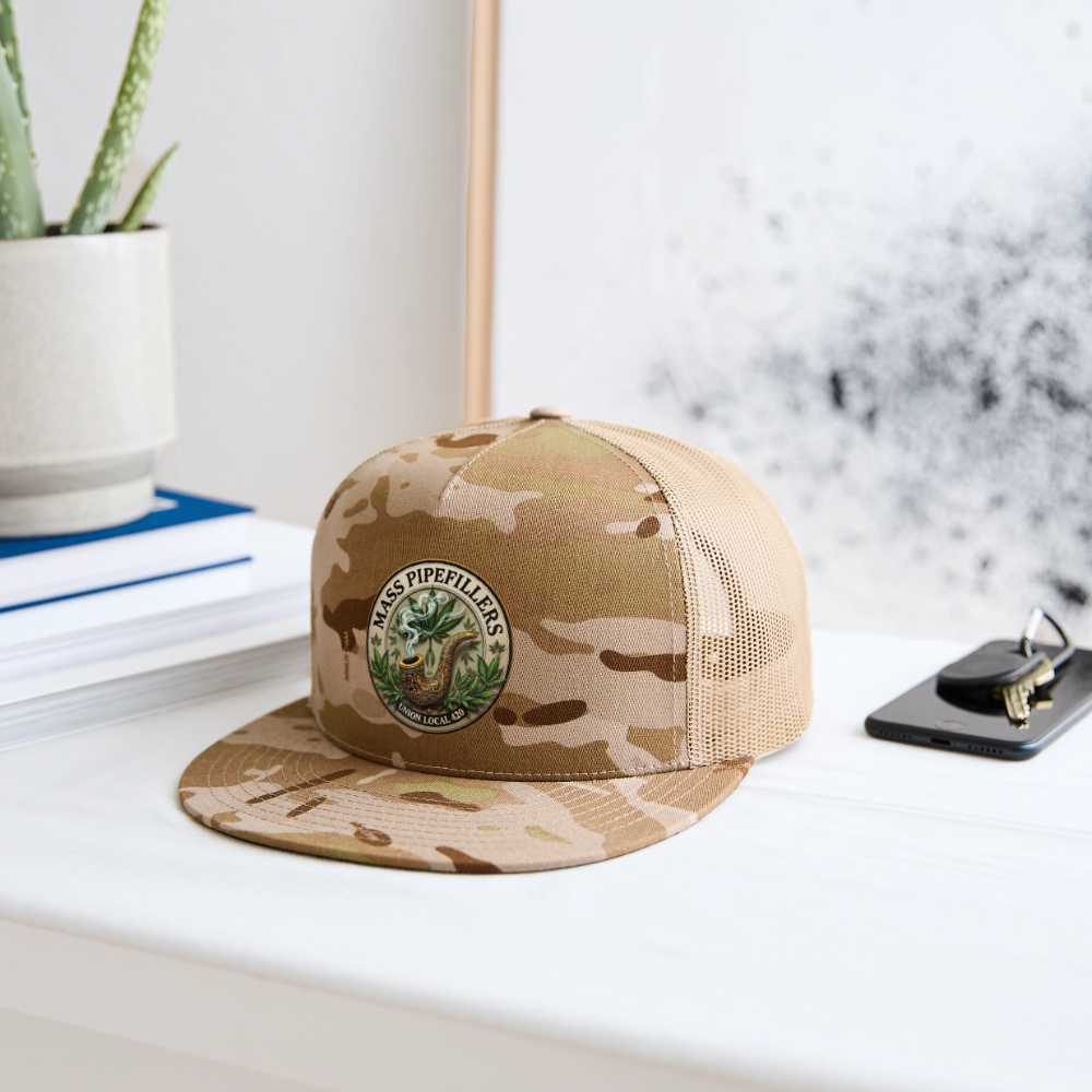 MASS PIPEFILLERS UNION LOCAL 420 Trucker Hat - MultiCam\tan