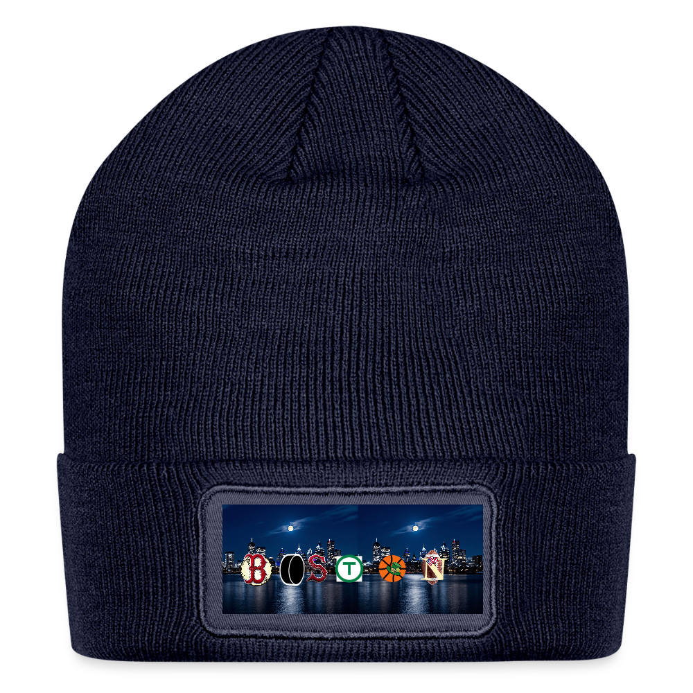 BOSTON SKYLINE AUTHENTIC Patch Beanie - navy