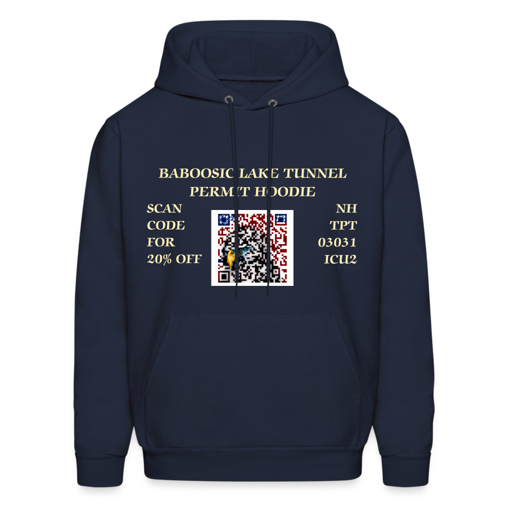 BABOOSIC LAKE TUNNEL PERMIT Men's Hoodie - navy
