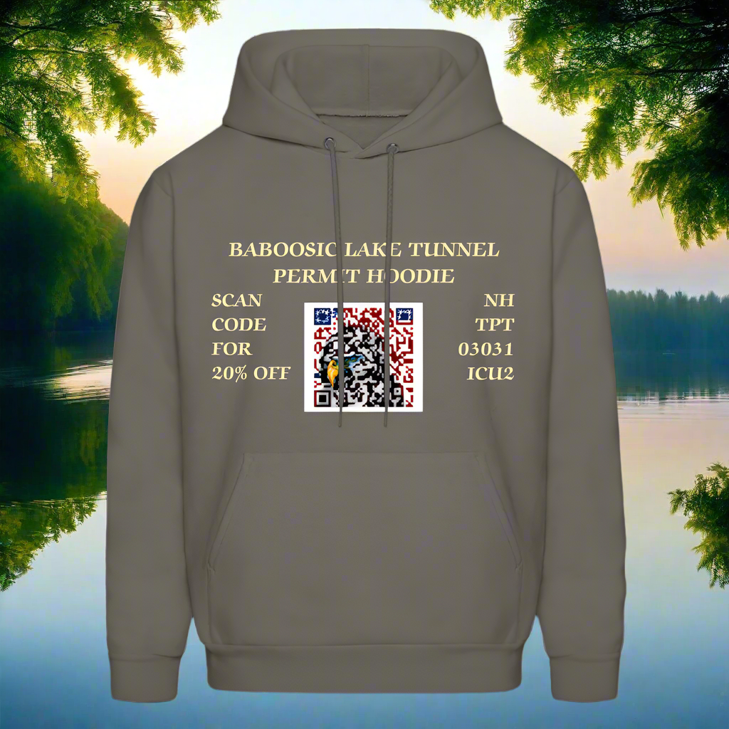 BABOOSIC LAKE TUNNEL PERMIT Men's Hoodie - asphalt gray