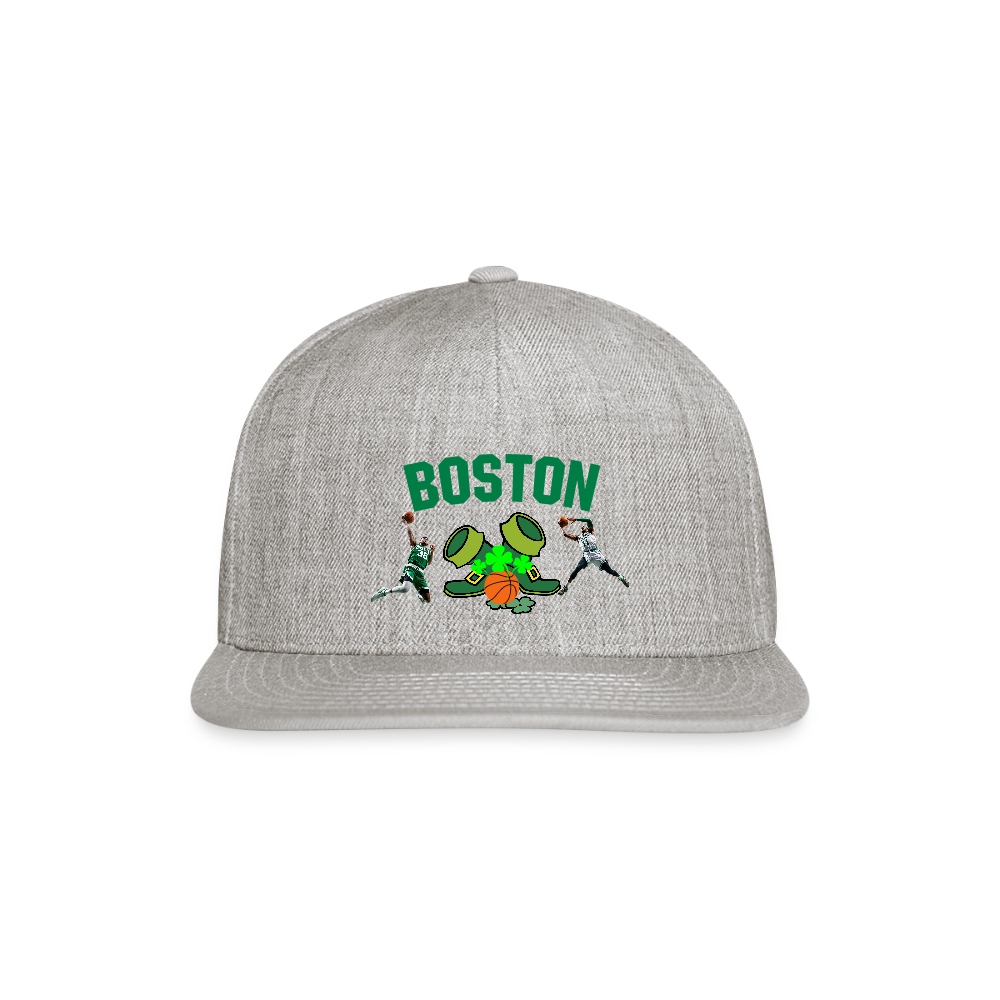 BOSTON B BALL Original Snapback Baseball Cap - heather gray