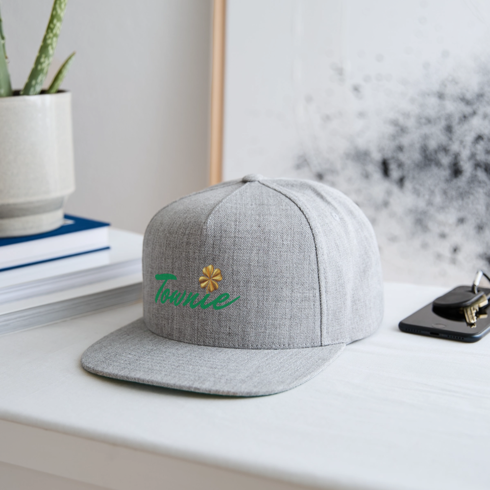 TOWNIE Snapback Baseball Cap - heather gray
