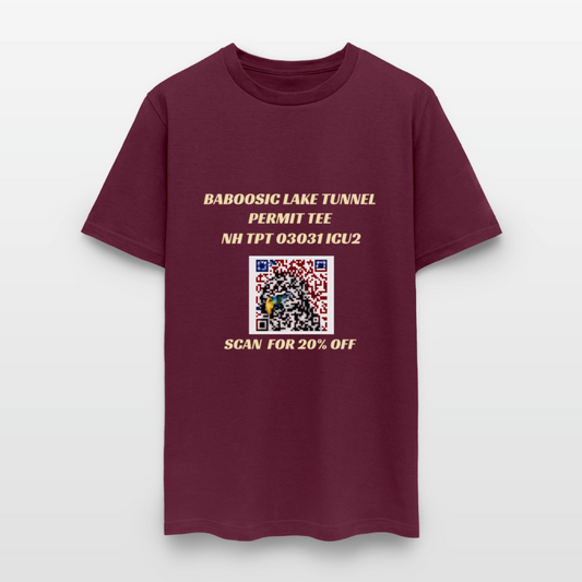BABOOSIC LAKE TUNNEL PERMIT TEE Unisex Classic T-Shirt Unisex Classic T-Shirt - burgundy