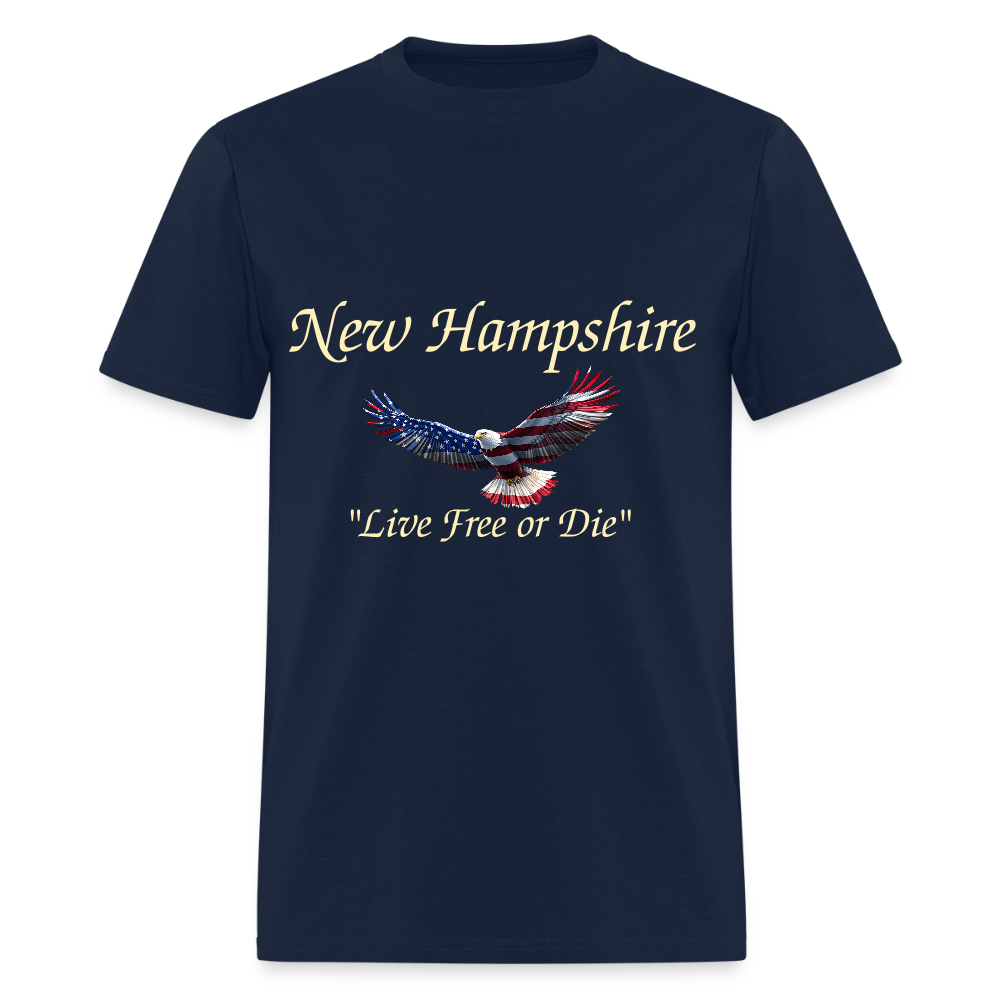 NH Live Free or Die Flying Eagle Unisex Classic T-Shirt - navy