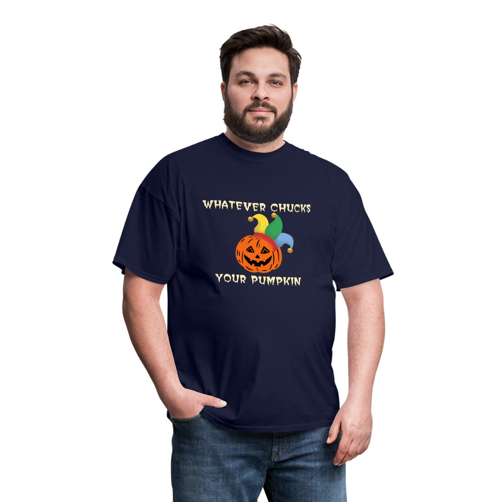 SIE CAPS WHATEVER CHUCKS YOUR PUMPKIN Hanes Unisex T-Shirt - navy