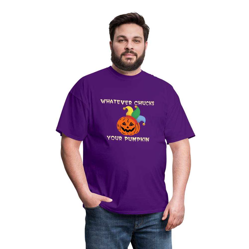 SIE CAPS WHATEVER CHUCKS YOUR PUMPKIN Hanes Unisex T-Shirt - purple