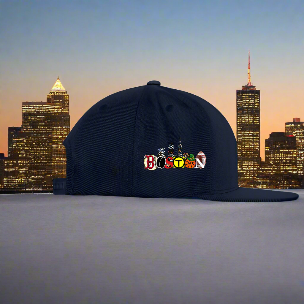 BOSTON SKYLINE JUMPBALL The Original Snapback Baseball Cap - navy