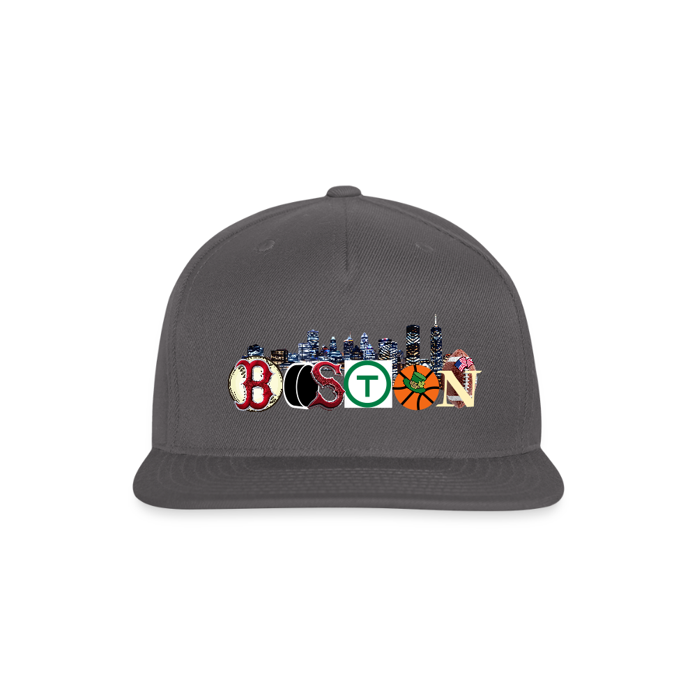 BOSTON SKYLINE AUTHENTIC Snapback Baseball Cap - dark grey