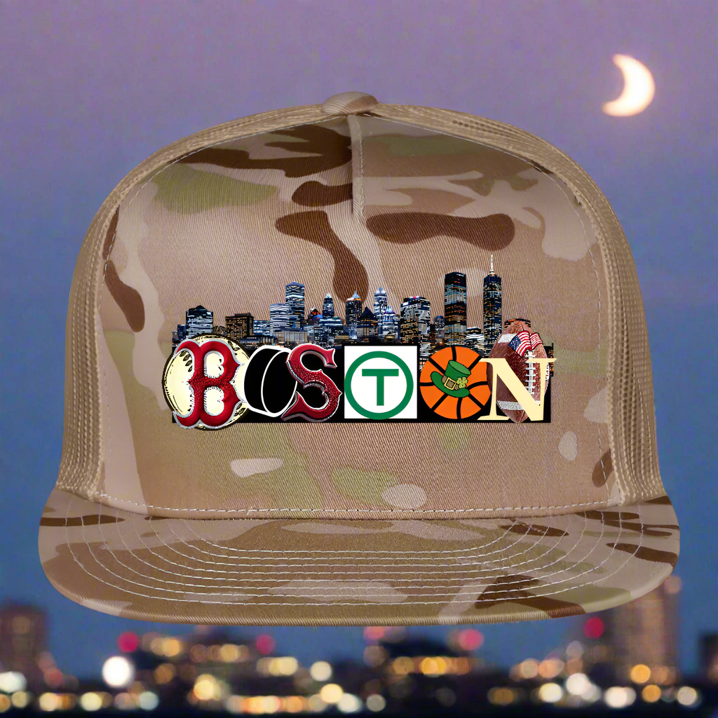 BOSTON SKYLINE AUTHENTIC CAMO Trucker Hat - MultiCam\tan