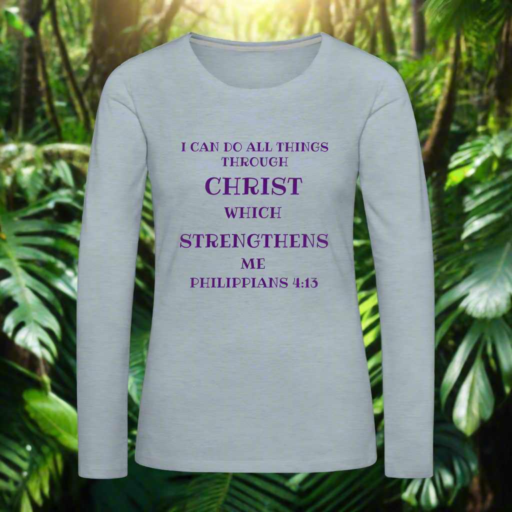 Philippians 413 Women's Premium Long Sleeve T-Shirt - heather ice blue