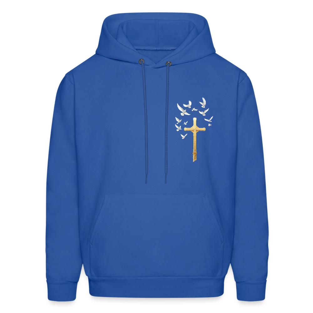 DOVES LATIN with CROSS Men's Hoodie - royal blue