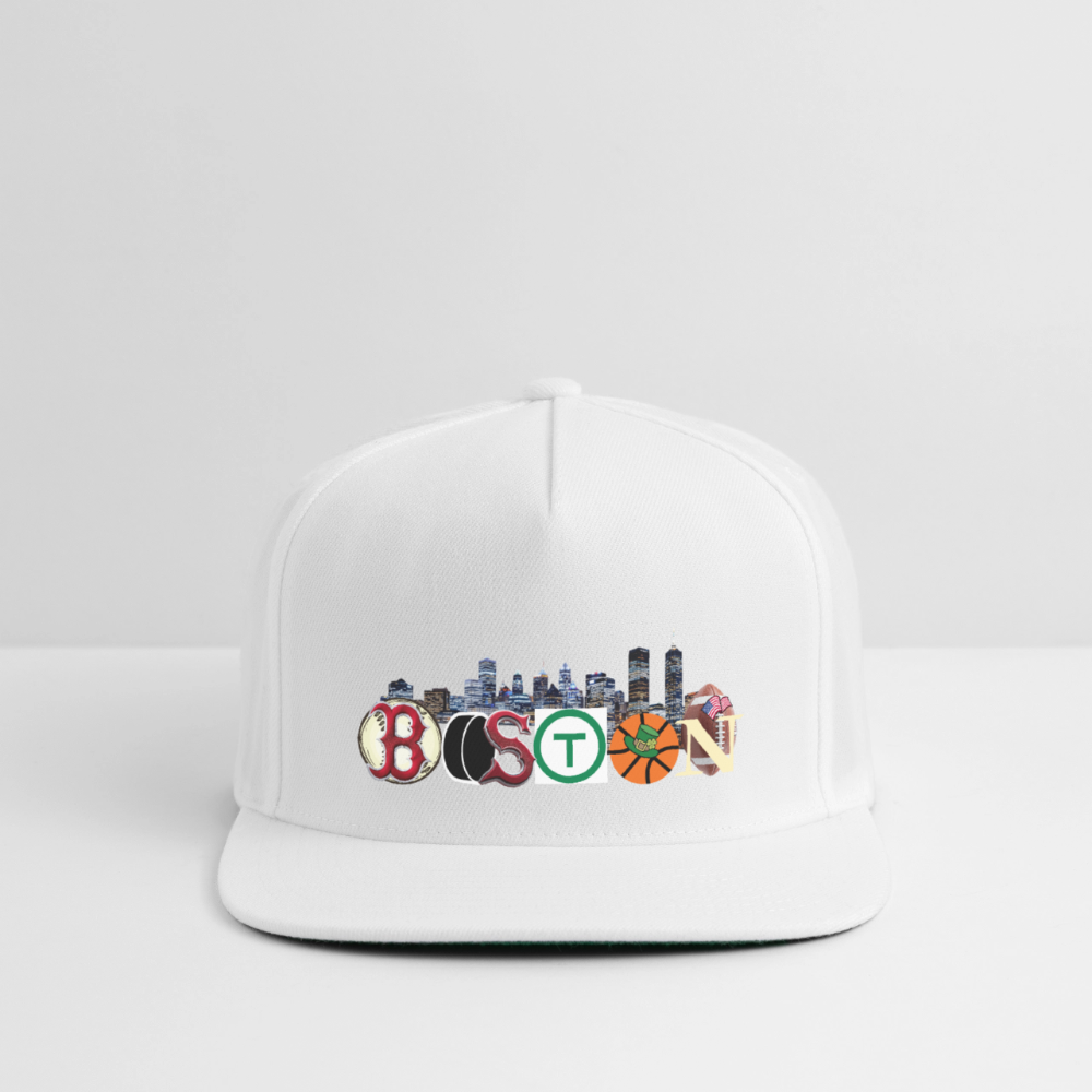 BOSTON SKYLINE AUTHENTIC Snapback Baseball Cap - white