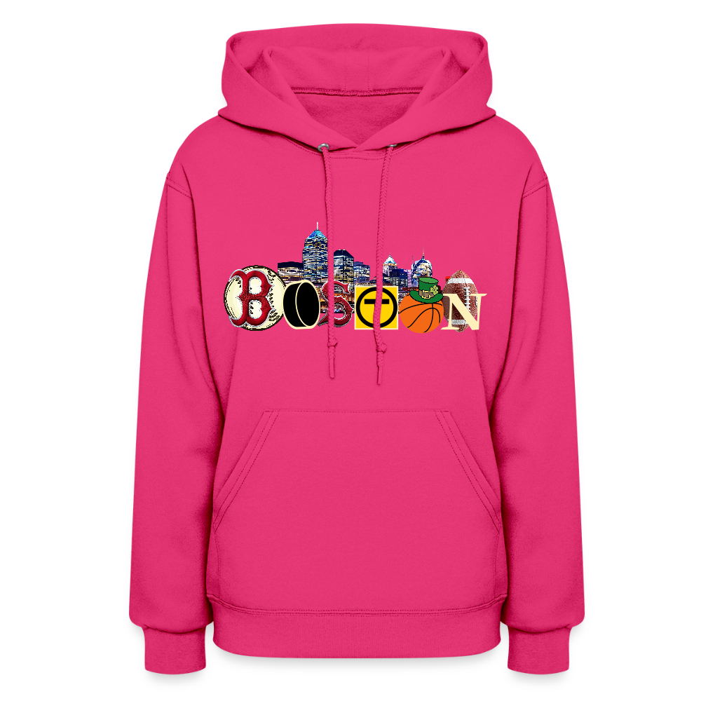 BOSTON SKYLINE Women's Hoodie - fuchsia