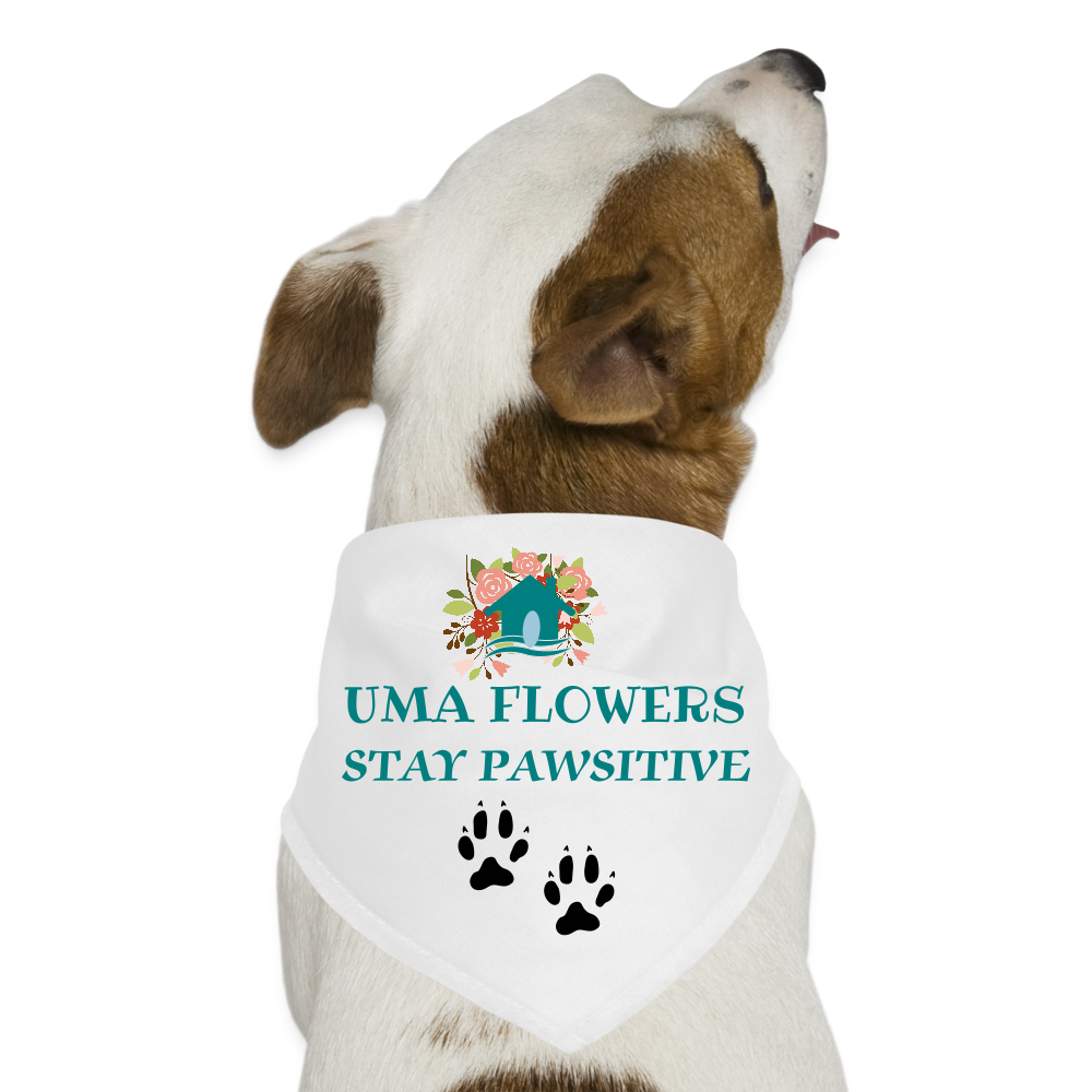 UMA FLOWERS WHITE Dog Bandana - white