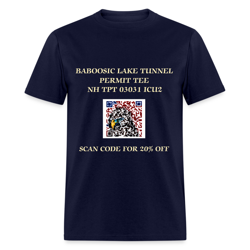 BABOOSIC LAKE TUNNEL PERMIT TEE Unisex Classic T-Shirt Unisex Classic T-Shirt Unisex Classic T-Shirt - navy