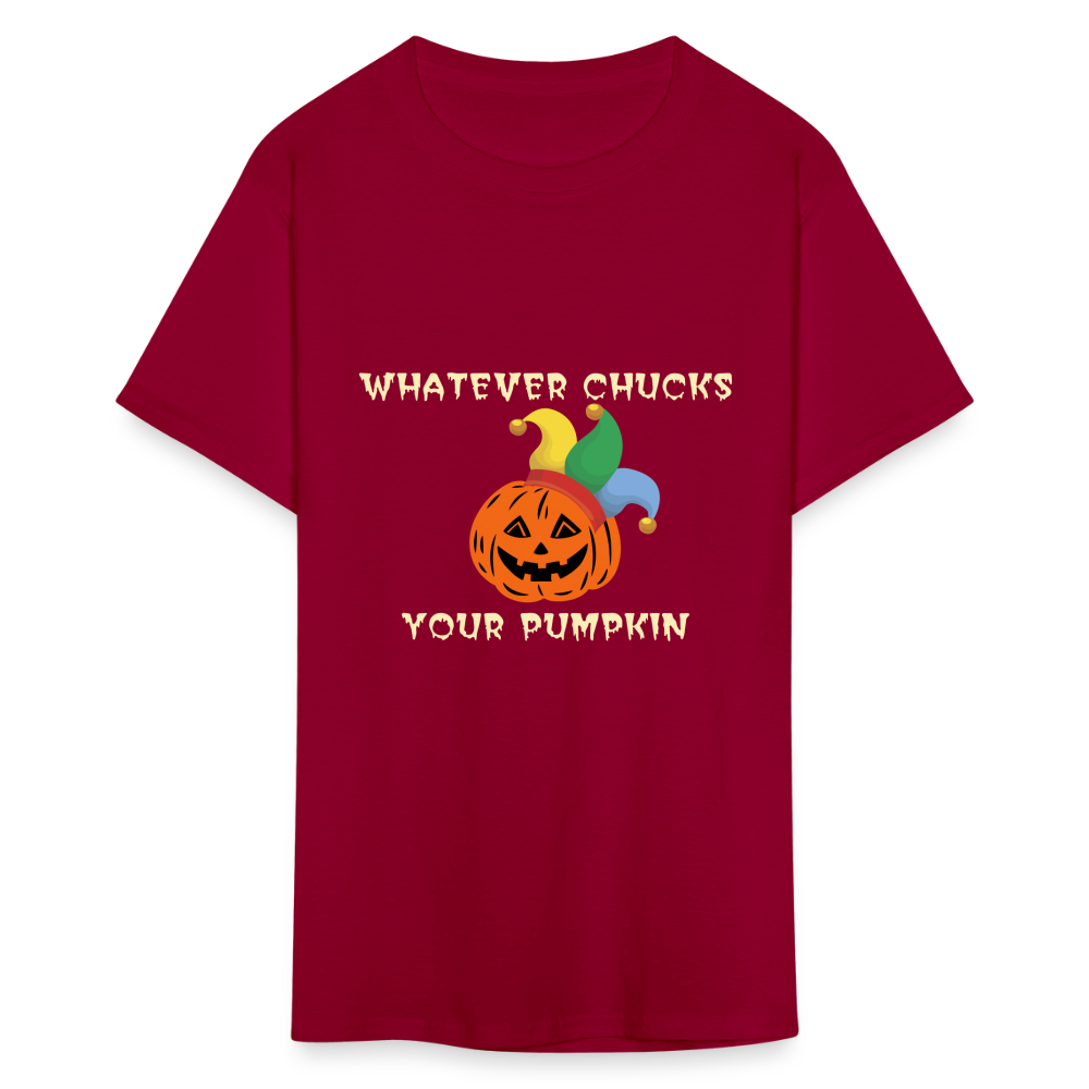 SIE CAPS WHATEVER CHUCKS YOUR PUMPKIN Hanes Unisex T-Shirt - dark red
