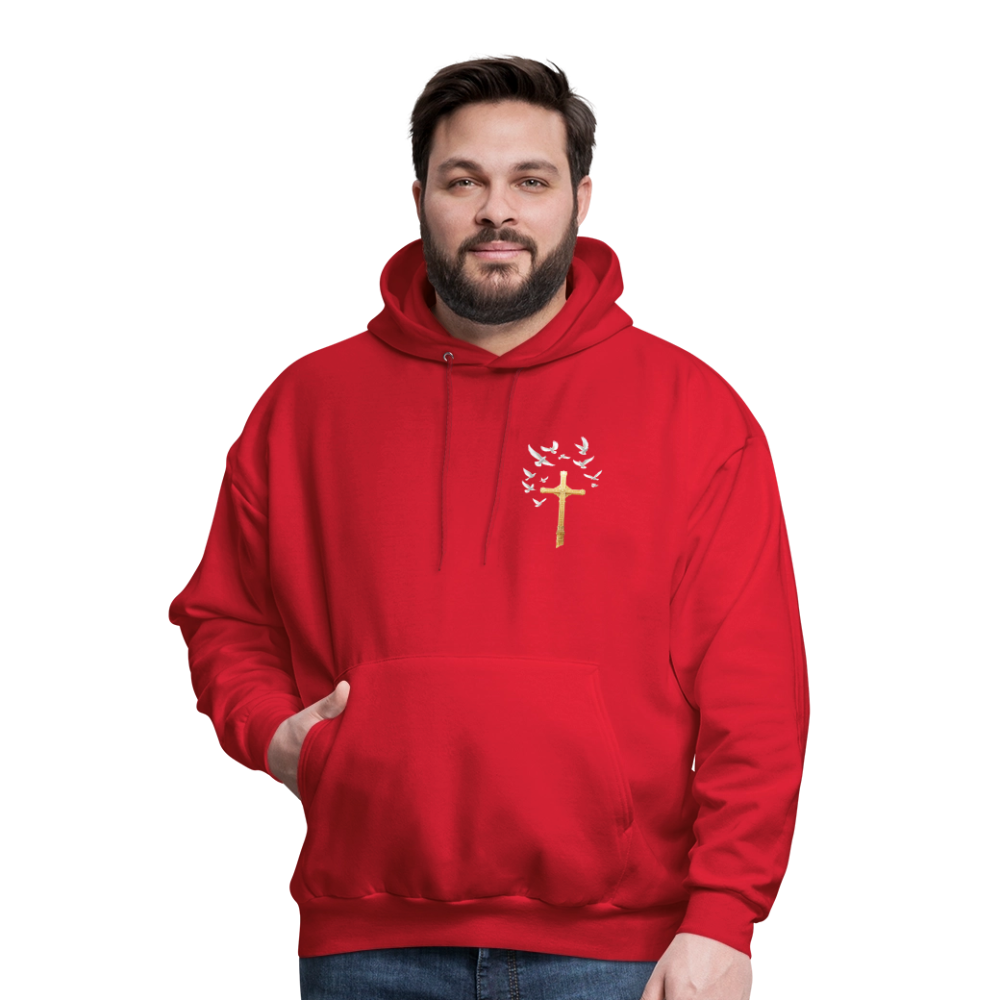 DOVES LATIN with CROSS Men's Hoodie - red