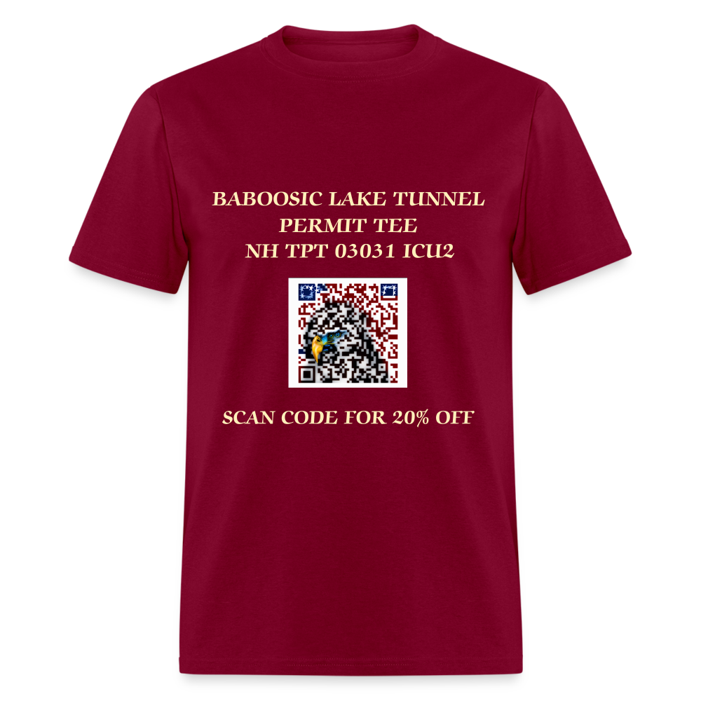 BABOOSIC LAKE TUNNEL PERMIT TEE Unisex Classic T-Shirt Unisex Classic T-Shirt Unisex Classic T-Shirt - burgundy