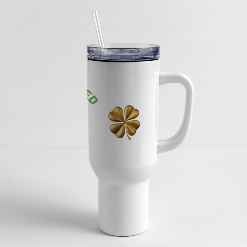 O'HAMMERED 40oz Stainless Steel Travel Mug - white