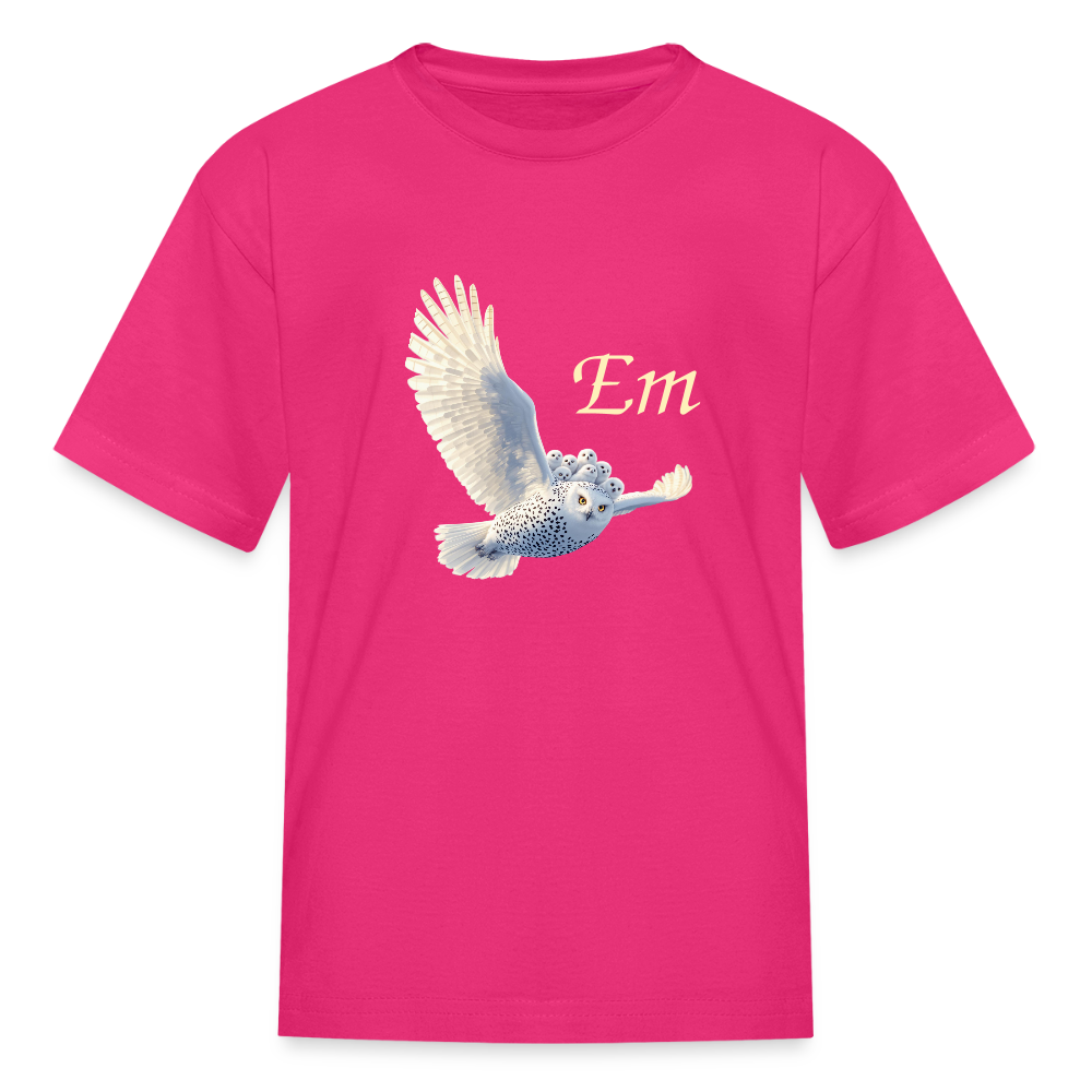 Em Snow Owl Kids' T-Shirt - fuchsia