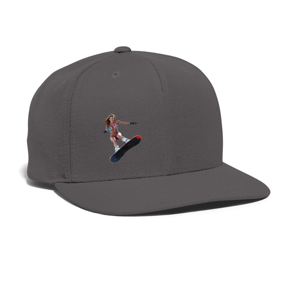 Snow Bunny 1 Authentic Snapback Baseball Cap - dark grey