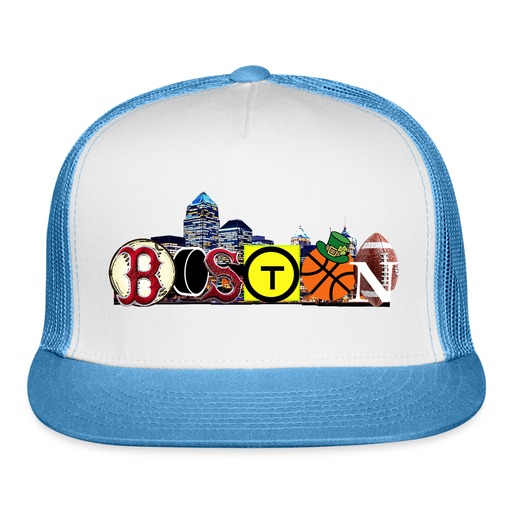 BOSTON SKYLINE Authentic Trucker Hat - white/blue
