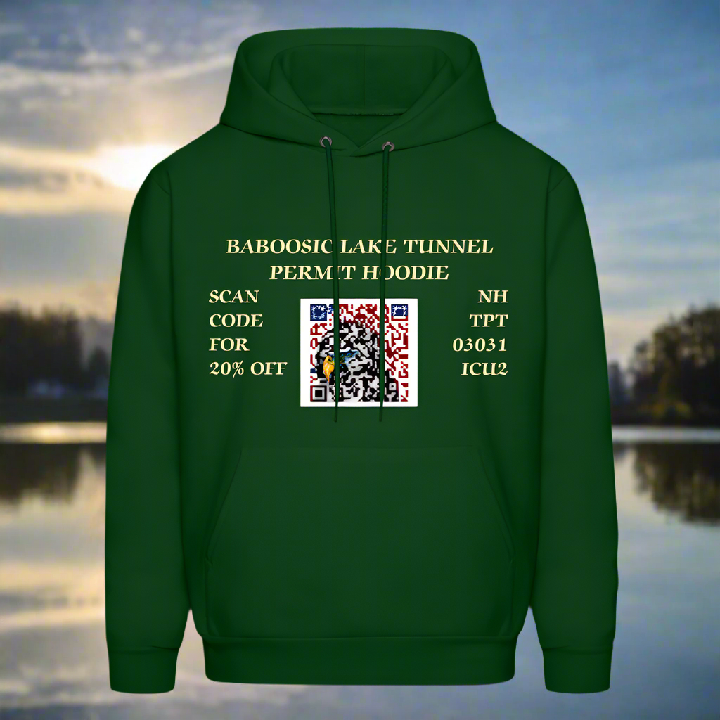 BABOOSIC LAKE TUNNEL PERMIT Men's Hoodie - forest green