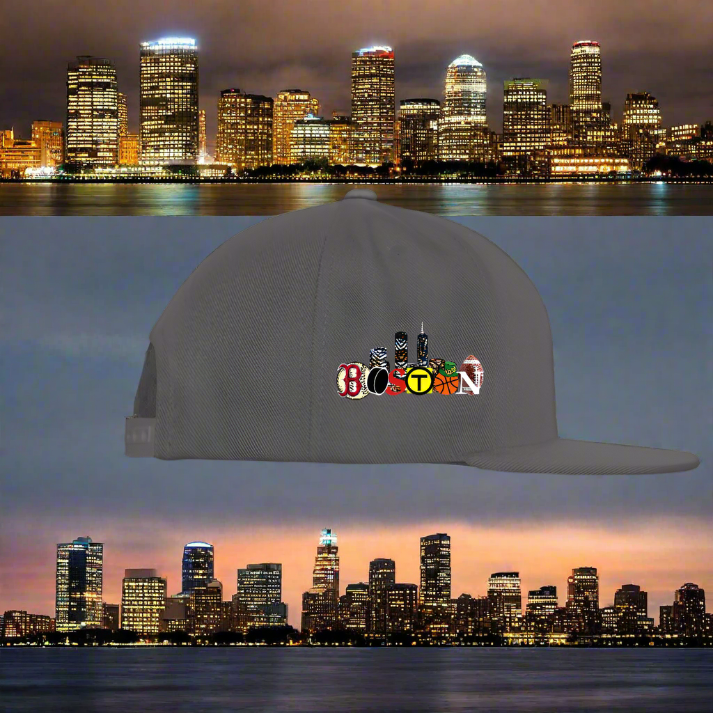BOSTON SKYLINE JUMPBALL The Original Snapback Baseball Cap - dark grey
