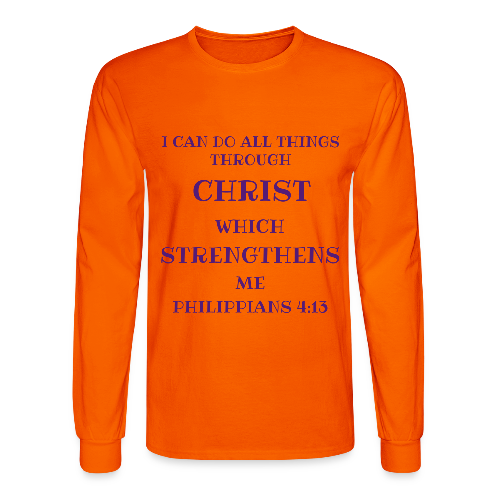 Philippians 4:13 Men's Long Sleeve T-Shirt - orange