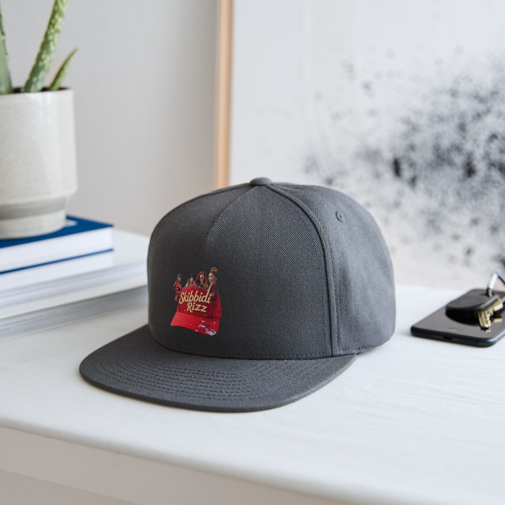 Skibbidi Rizz Authentic Snapback Baseball Cap - dark grey