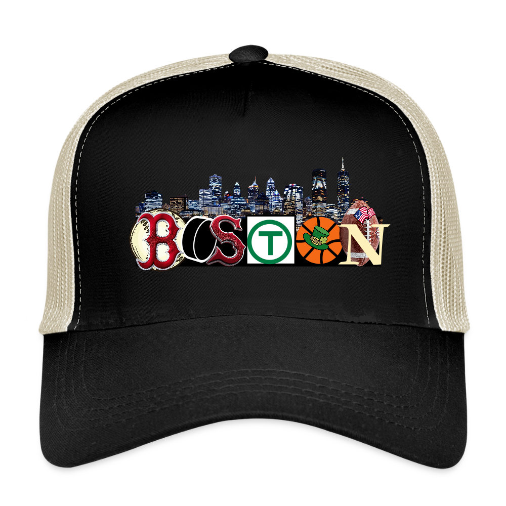 BOSTON SKYLINE Eco Trucker Cap - black/oyster