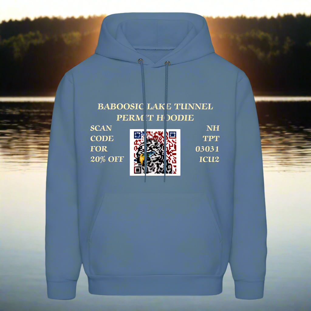 BABOOSIC LAKE TUNNEL PERMIT Men's Hoodie - denim blue