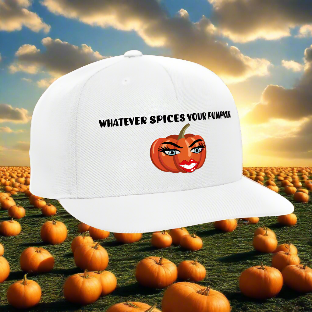 SIE CAPS WHATEVER SPICES YOUR PUMPKIN Original Snapback Baseball Cap - white