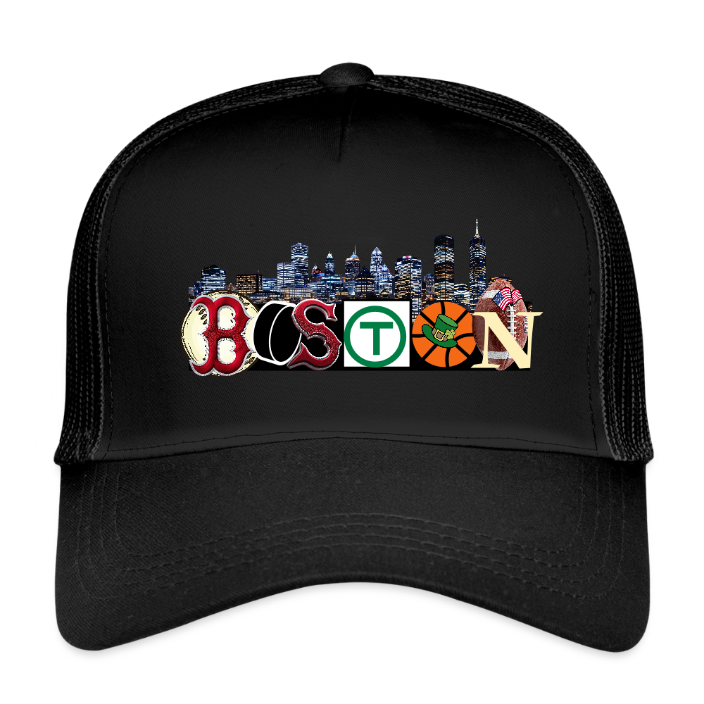 BOSTON SKYLINE Eco Trucker Cap - black/black