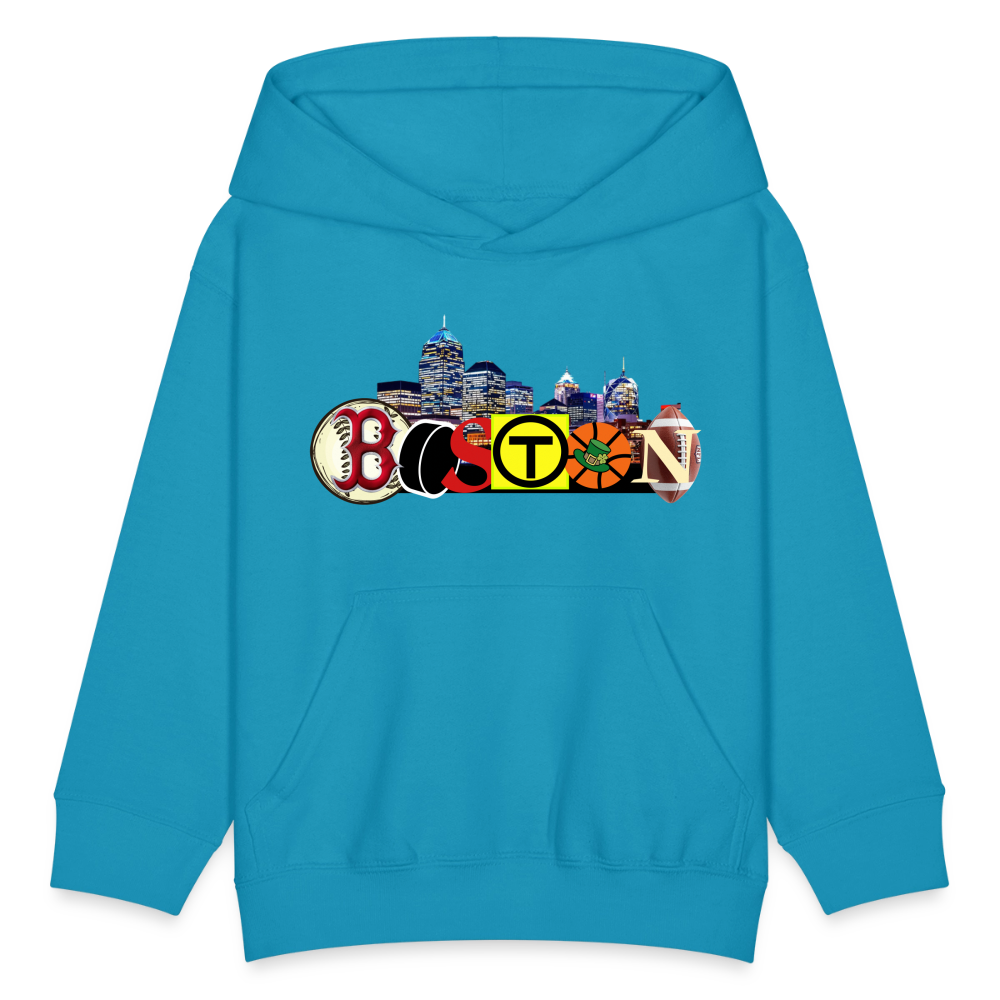 BOSTON SKYLINE Kids' Hoodie - turquoise