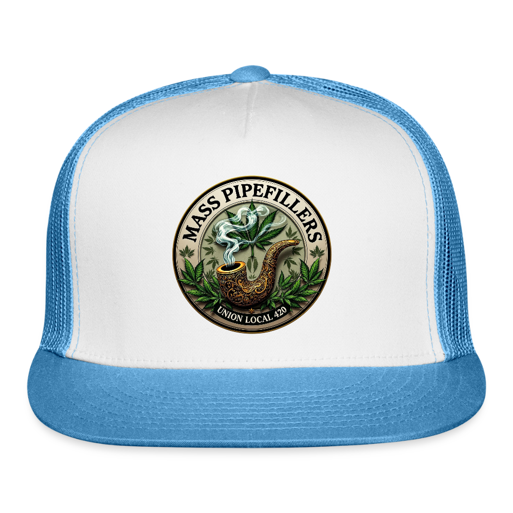 MASS PIPEFILLERS UNION LOCAL 420 Trucker Hat - white/blue