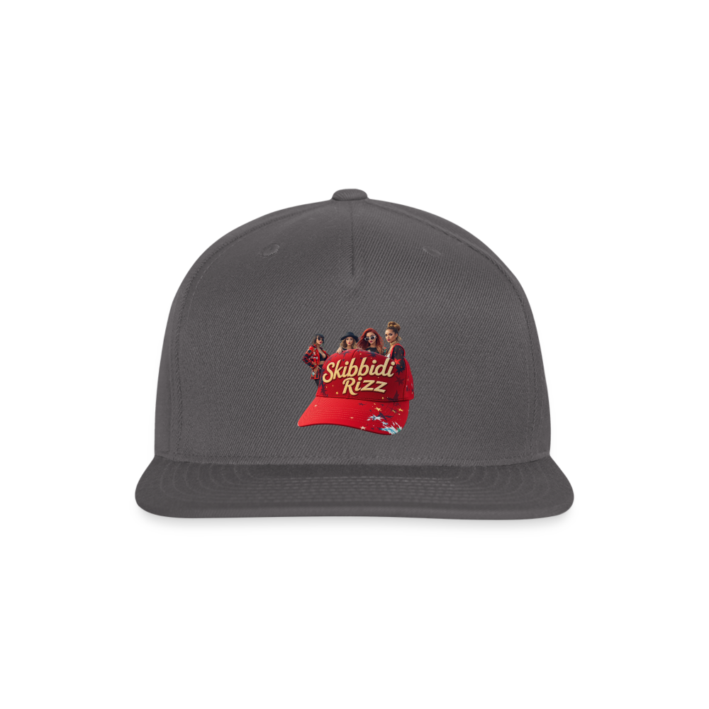 Skibbidi Rizz Authentic Snapback Baseball Cap - dark grey