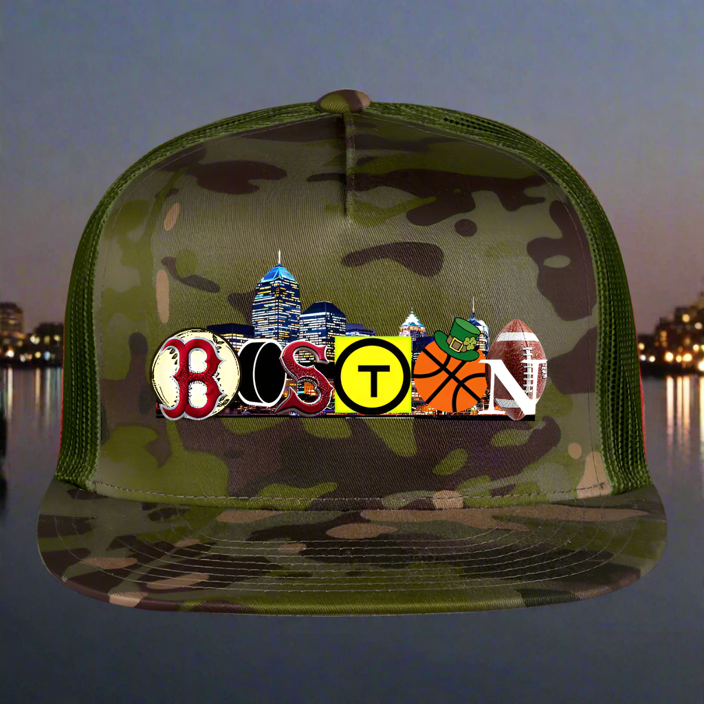 BOSTON SKYLINE Authentic Trucker Hat - MultiCam\green