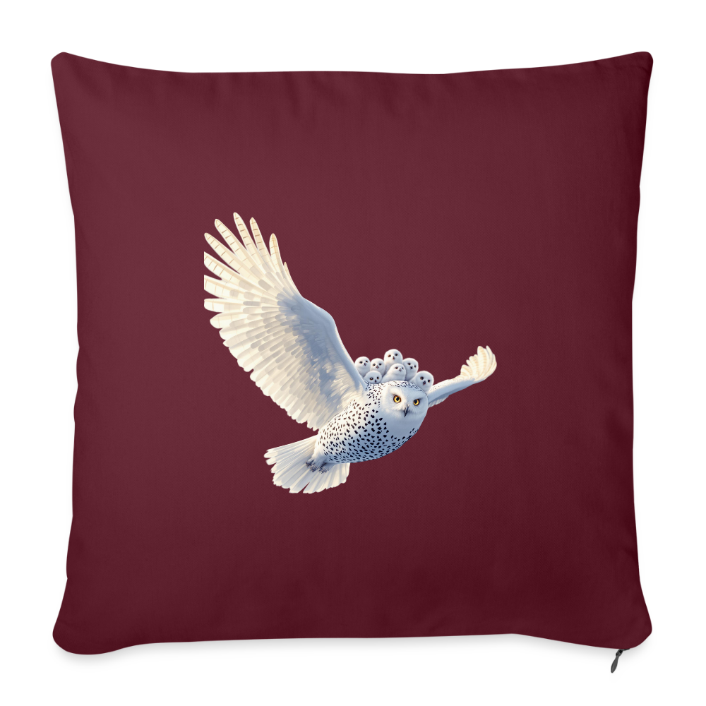 HOOTIE Throw Pillow Cover 18” x 18” - burgundy